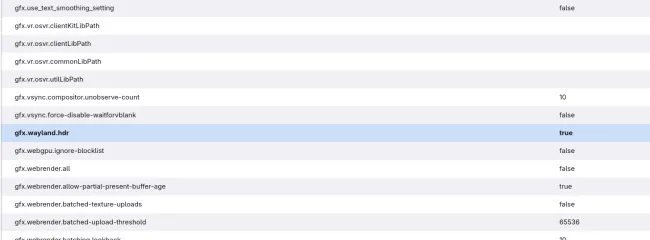 Опция HDR для FIrefox на Wayland