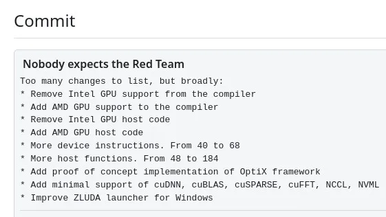 Radeon ZLUDA Git commit