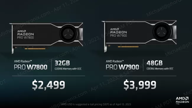 AMD Radeon PRO W7800/W7900 pricing