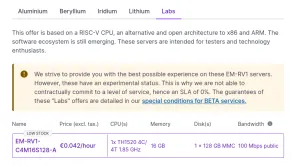 Benchmarking The First RISC-V Cloud Server: Scaleway EM-RV1 Performance
