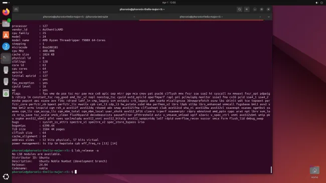 Threadripper 7980X on Ubuntu 24.04