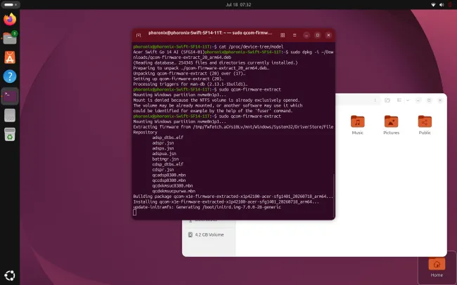 Snapdragon X1 Elite on Ubuntu firmware issues