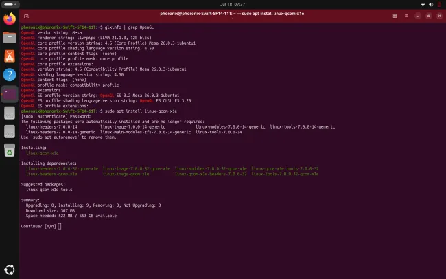 Snapdragon X1 Elite on Linux 7.0 Ubuntu testing