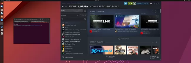 Steam on Linux running on Wayland.