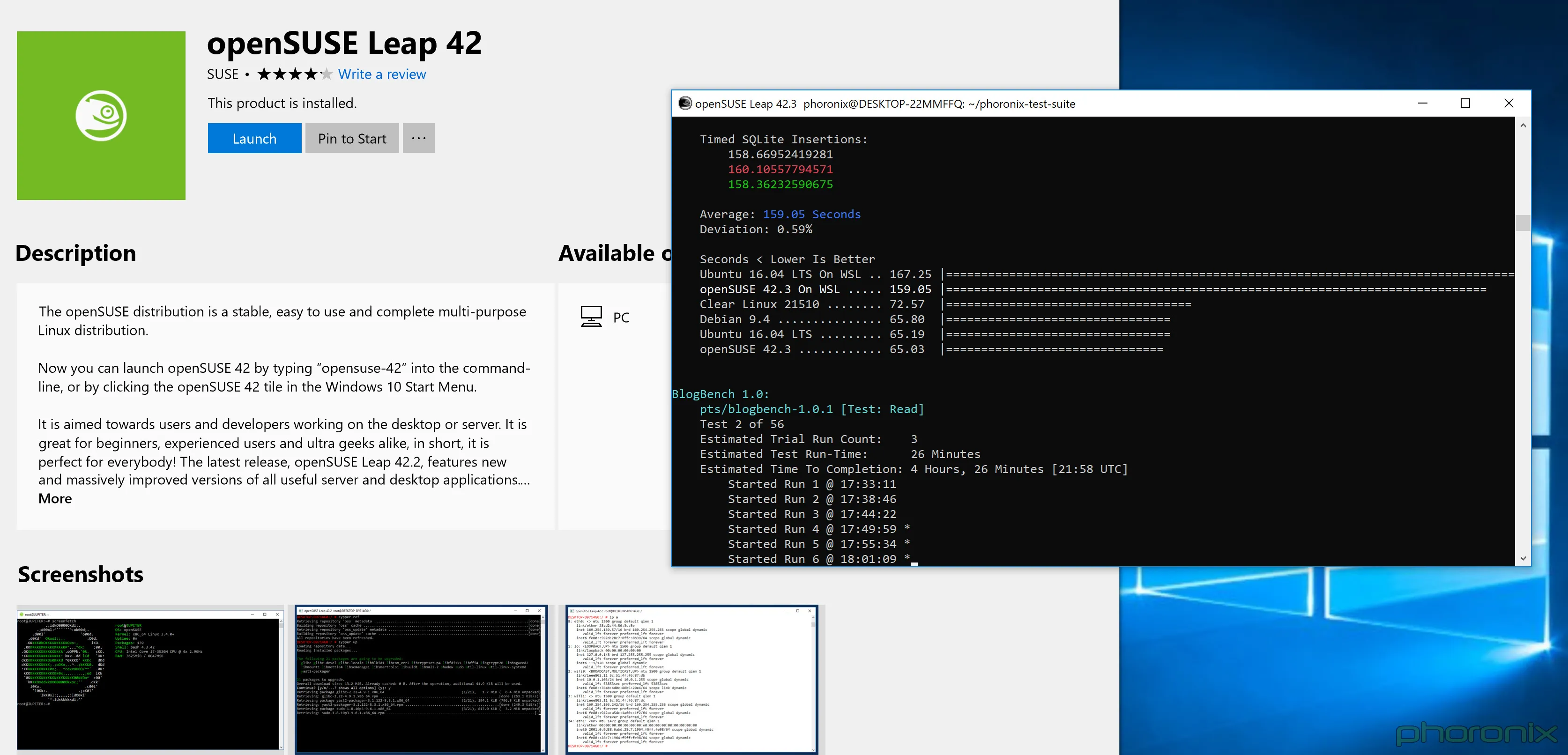[Phoronix] Windows 10 vs. Windows WSL vs. Linux Ubuntu / openSUSE