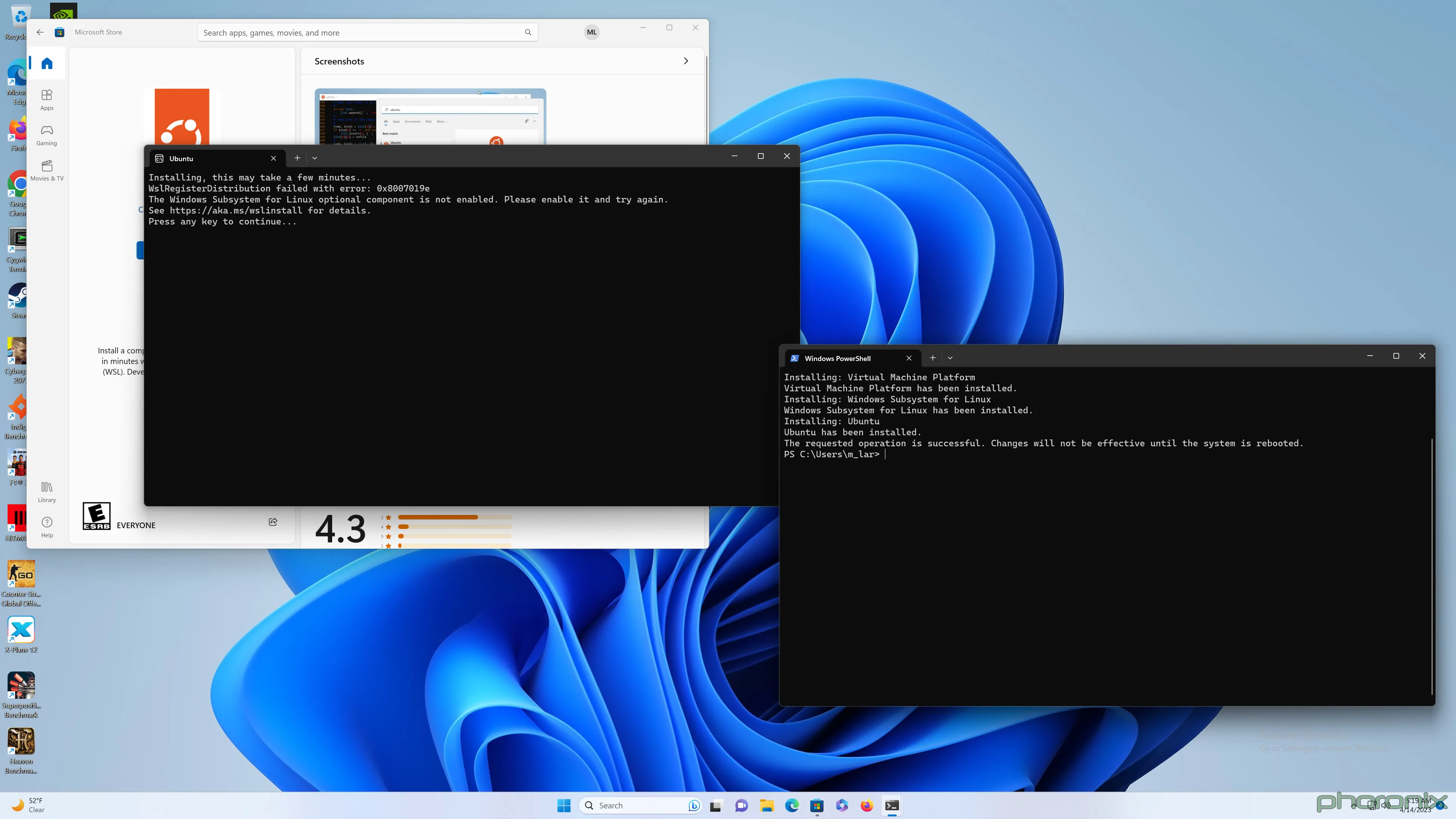  phoronix windows 11 wsl2 performance vs ubuntu linux with the amd